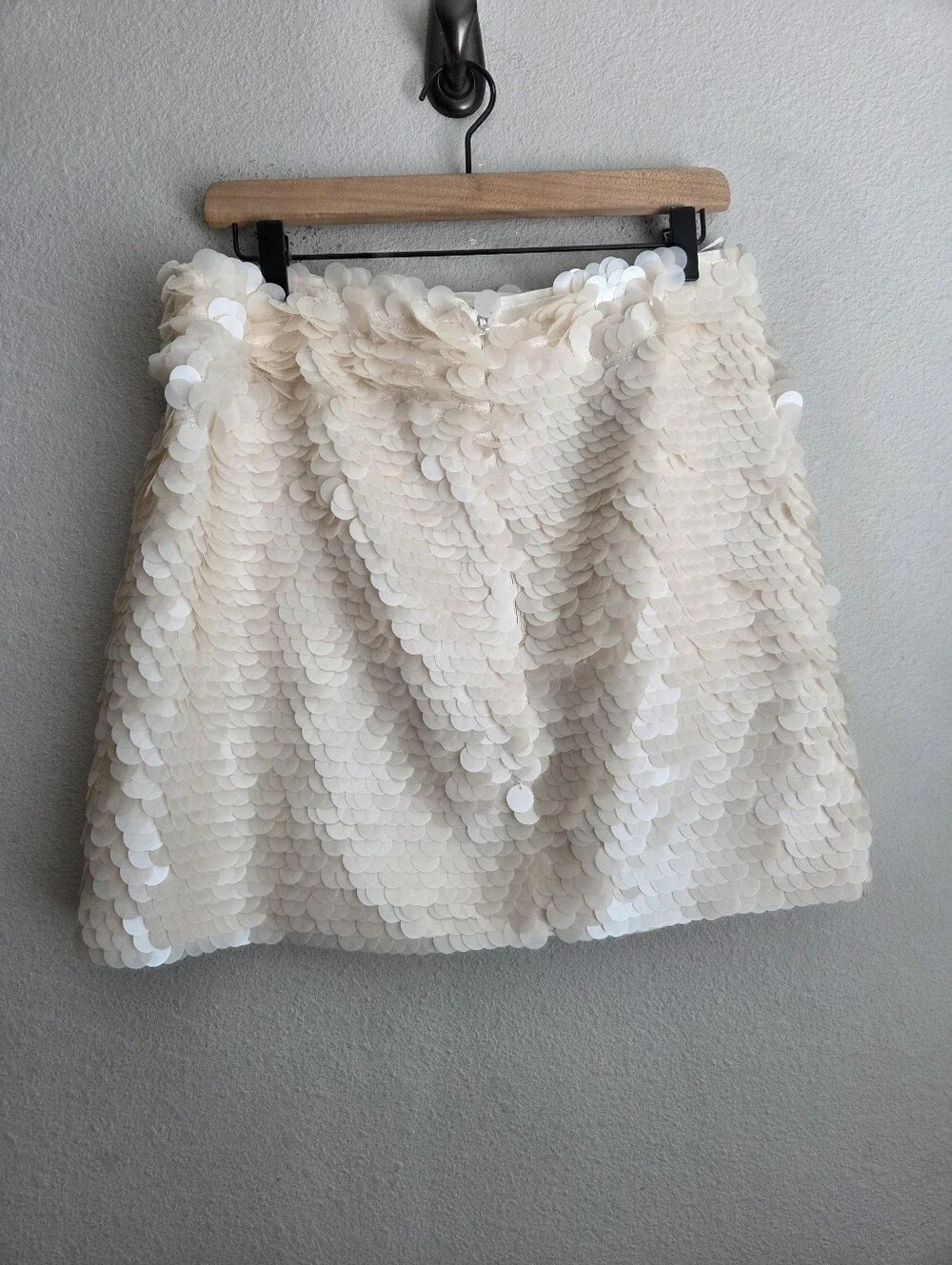 Sezane Maliam Skirt in Ecru Sequins size 42 NWT